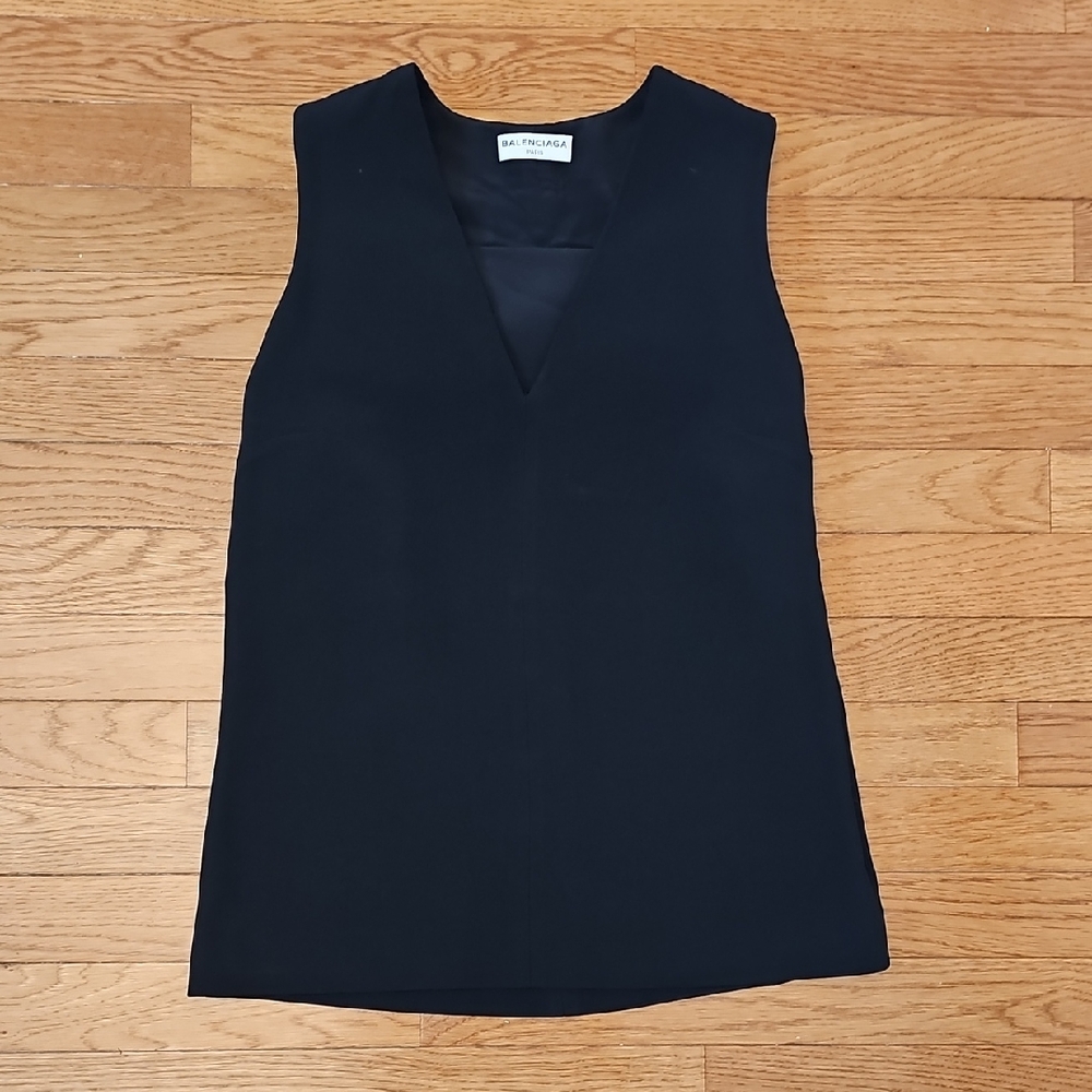 Balenciaga Black Tank With Pink Band At The Back - Picture 2 of 14